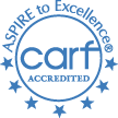 CARF (Commission on Accreditation of Rehabilitation Facilities) accreditation logo seal